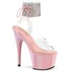 Pleaser - ADORE7912RS Sandale à bride à la cheville, Pole dance chaussures - Rose/Transparent Product image